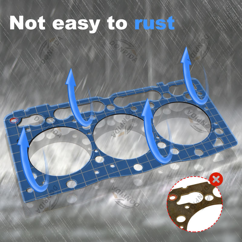Cylinder Head Gasket Replaces 1G063-03310 Compatible with Kubota D1105 D1305 enigne, for Tractors B2400 B2410 B26 B2630 B7610 F2400 F2560 F2880 FZ2400 KX161-2 KX41 RTV1100 RTV1140 U25 ZD28