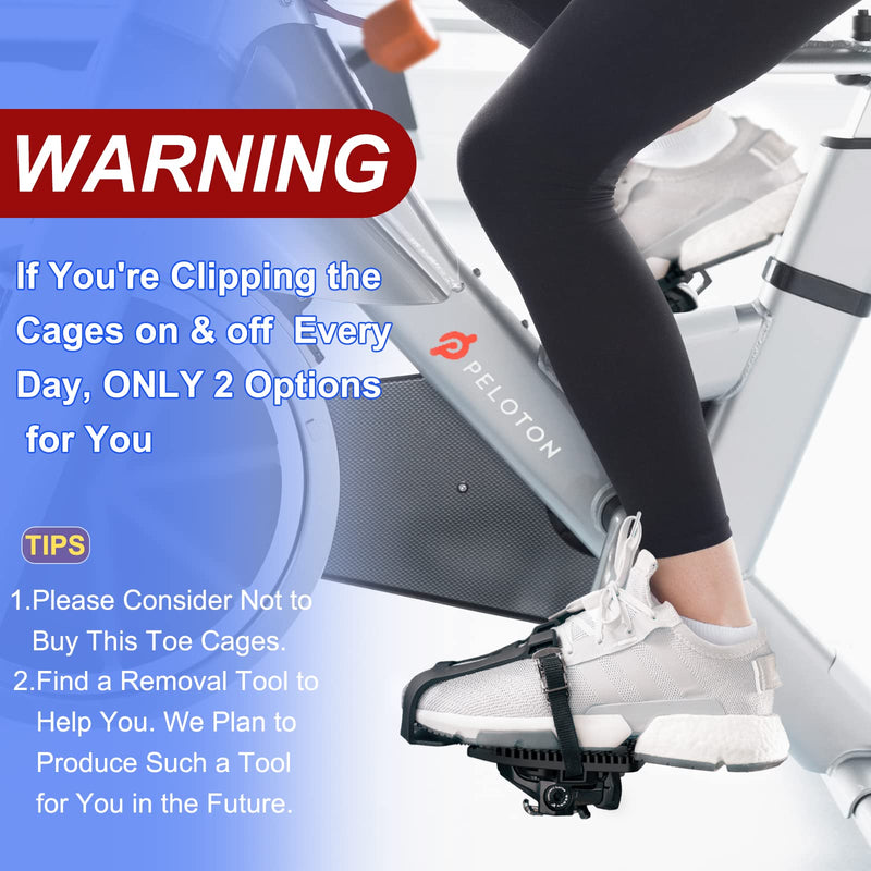 Toe Cages Compatible with The Peloton Bike, Kelecuia Toe Cage Pedals Adapters for Regular Shoes, Pedals Shoe Cage, Convert Look Delta Pedal to Toe Clip Straps, Ride with Sneakers