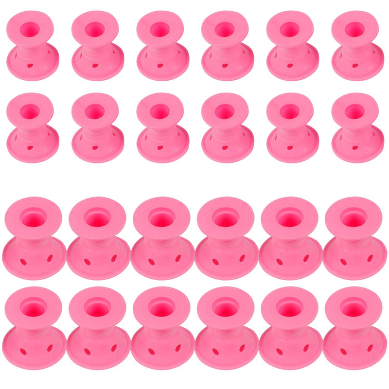 TRIXES Silicone Heatless Hair Rollers, 24PK - 12x Large & 12x Small | Suitable for All Hair Types - Easy Heatless Curls, Get Mermaid Beach Hair Overnight