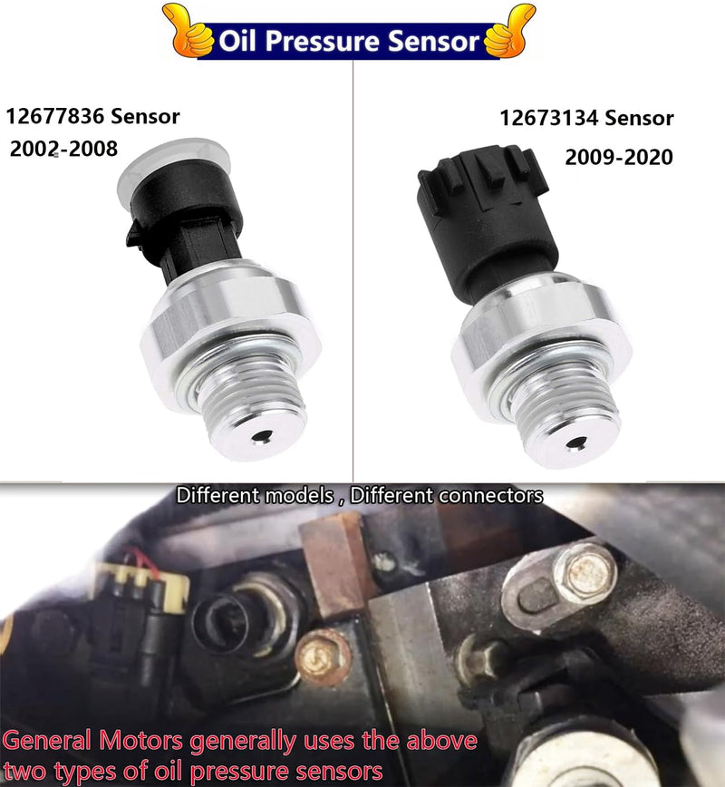 Oil Pressure Sensor for Chevrolet GMC Buick Cadillac Yukon Escalade Chevy Silverado 1500 5.3l 4.8 6.0 6.2 2009 2010 2011 2012 2013 2014-2020 213-4411 PS508 2009-2020