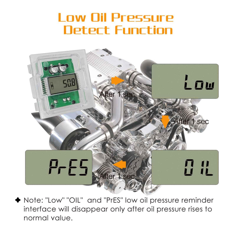 AC/DC Hour Meter Oil Pressure/Voltage Detect Meter Waterproof Transparent PC Closed Design Built-in Desiccant Moistureproof for Engine Lawn Mower Tractor Boat (Transparent)
