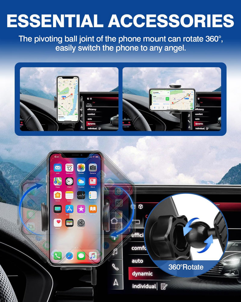 Autorder Custom Fit for Car Phone Holder Audi A4 A5 2020-2025/Q5 2021-2025 Accessories 360° Rotation Phone Mount 10.1" Screen Cell Phone Automobile Cradles Hands-Free Anti-Shake and Anti-Vibration 10.1 Inch