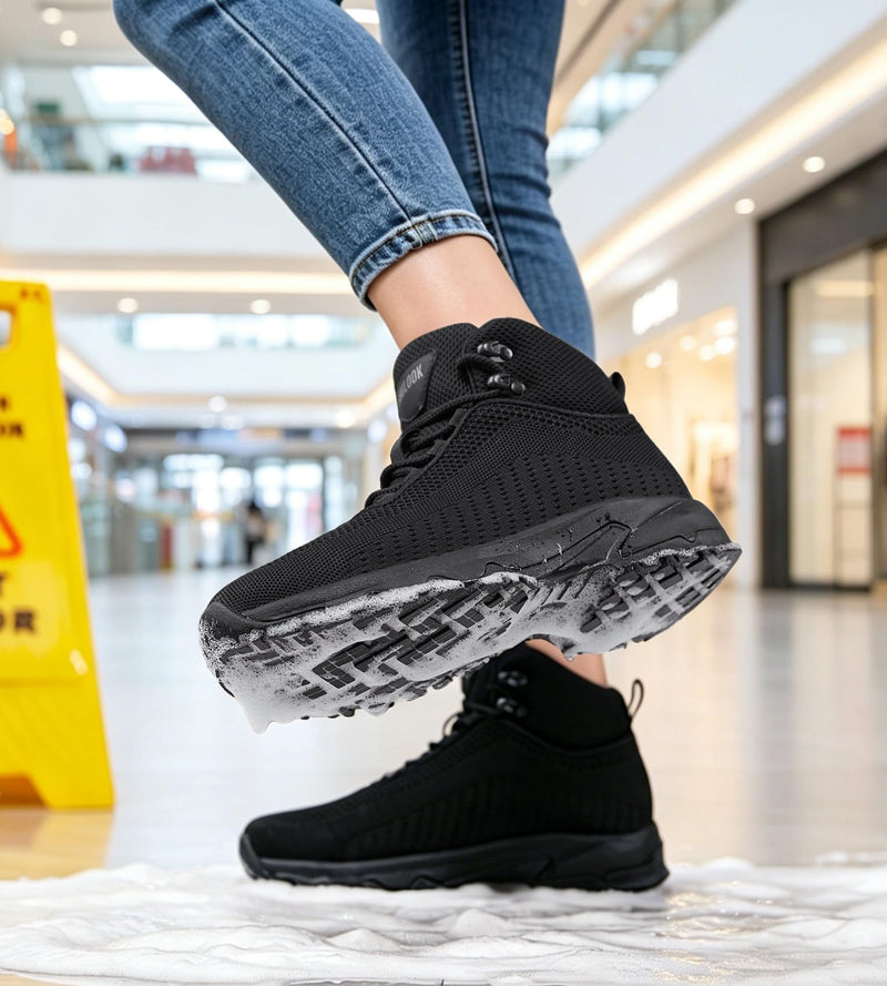 SHULOOK Non Slip Work Boots Women Slip Resistant Comfortable Mesh Kitchen Chef Shoes for Restaurant Food Service Lightweight Walking Shoes Ankle Support,Black 8 Black
