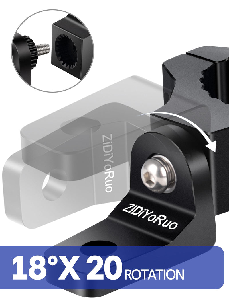 Light Bar Mount for ATV- 360° Solid Aluminum Alloy Bracket for Fog LED and Driving Lights. Fits 0.75"-1.5" Bars, Set of 2pcs, ATV Motorcycle Light Bar Mount Bracket Tube Clamp