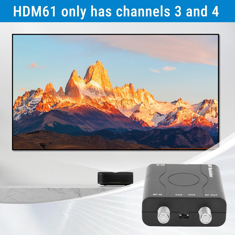 HDMI to RF Modulator for TV Game Console | Plug and Play Coax RF Converter for TV, 1080P PLL Control NTSC Output CH3/CH4 RF Converter for Antenna TVs and Game Consoles