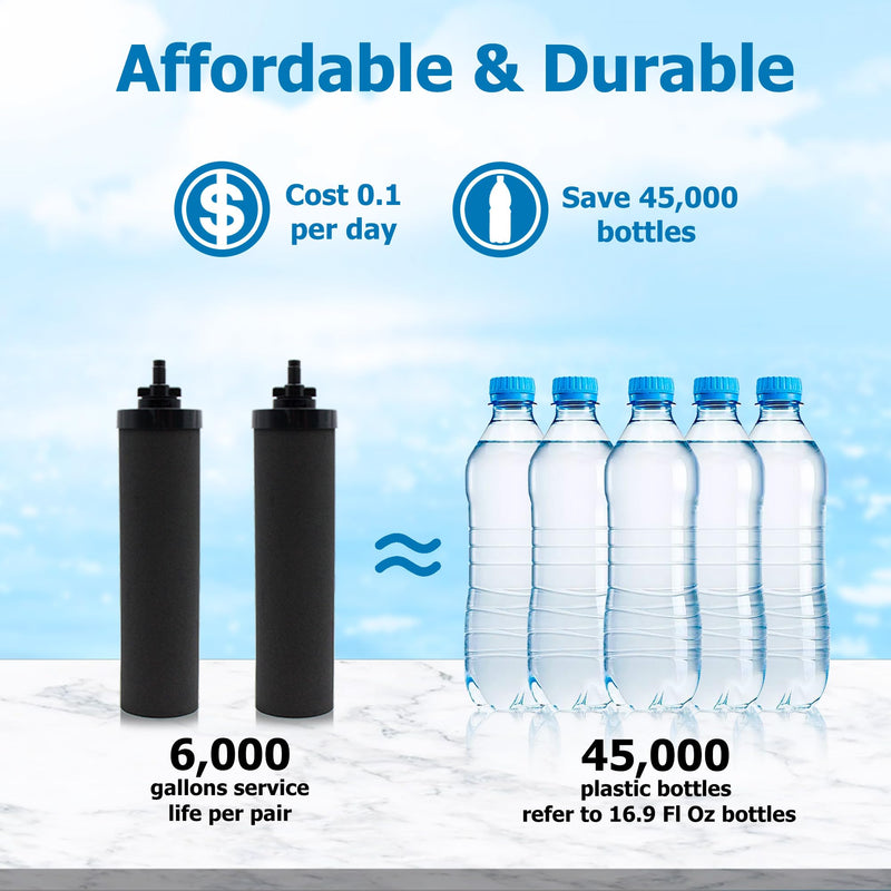 Gravity Water Filter Replacement, Black Filters, Pack of 2 | Compatible with Gravity Water Filter System including Travel, Big, Royal, Imperial, Crown Series Carbon Filters (2 Pack)
