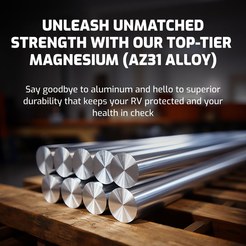 RV Water Heater Anode Rod - 2-Pack, 2 Years Warranty - 9.25" x 3/4" NPT - Premium Magnesium Rod for Hot Water Heater, Long-Lasting Protection Suburban for RV Suburban Black Steel 2 Pack