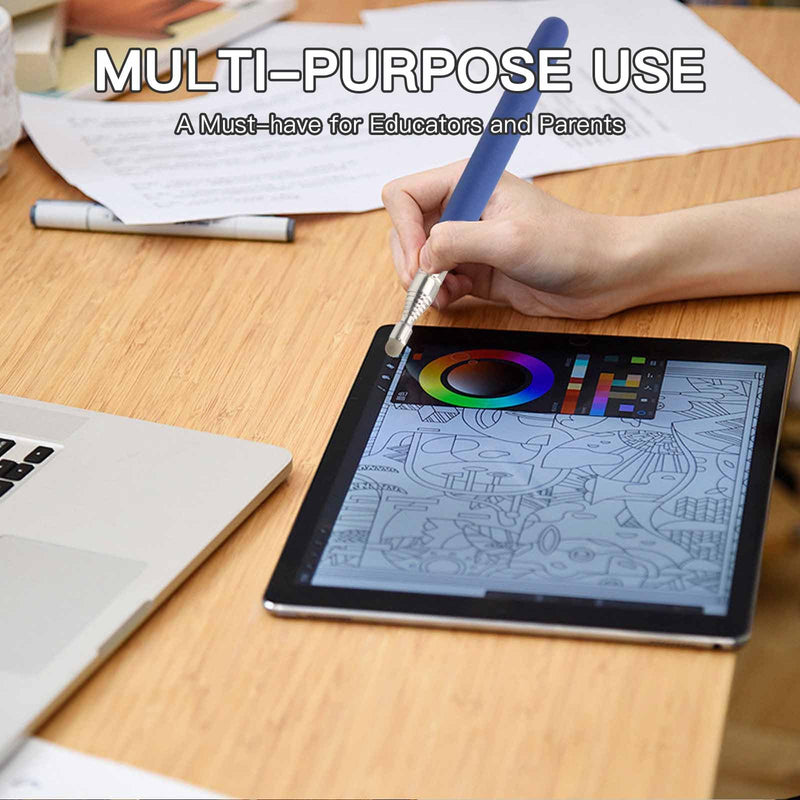 Retractable Pointer Stick for Teachers - Telescopic Stylus for Touchscreens, Classroom Reading & Presentations, Extendable Teaching Tool, Essential School Supplies- Extends 39.4'' (Blue) Blue