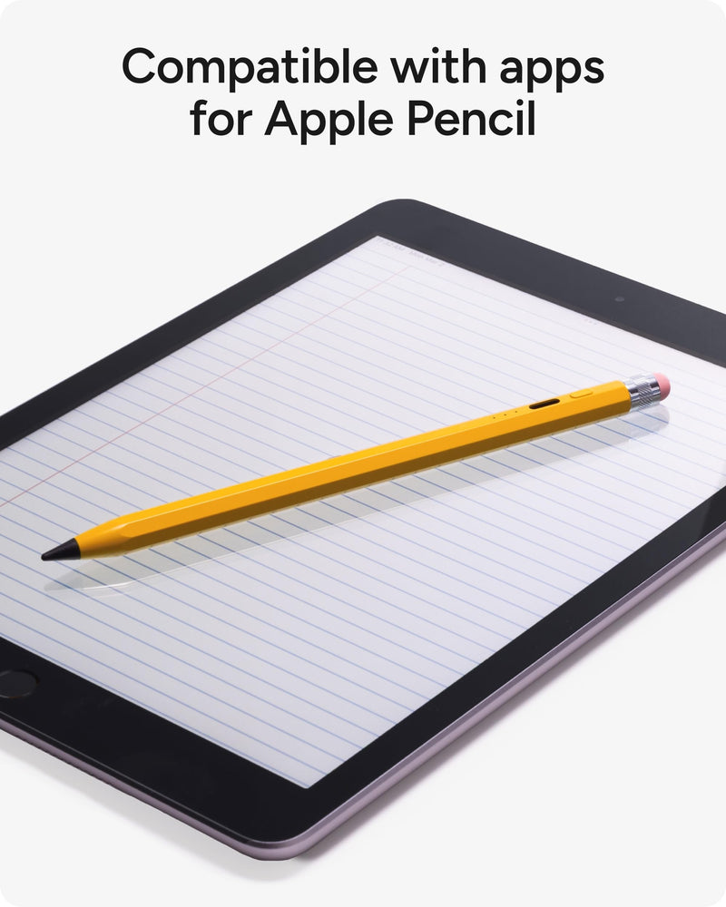 ZAGG Oxford Stylus for iPad Pro 11/13 M4 M5, iPad Air 11/13 M2 M3 M4, iPad 10/9/8/7/6th Gen/A16, Mini 6/5 A17 Pro—Pencil with Palm Rejection, Tilt Sensitivity, & Fidget Clicker Gen 3 Yellow