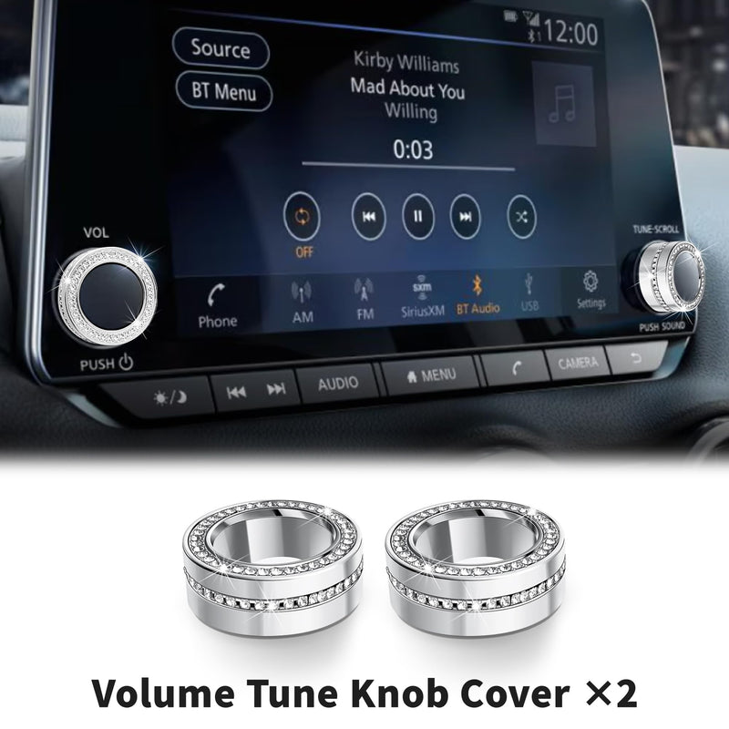 for Nissan Sentra Accessories 2020-2025, 11pcs Trim Set - Air Conditioning, Volume Tune Knob Covers, Air Vent Outlet Covers/Rings, Push Start Button Cover/Ring (Bling) BLING