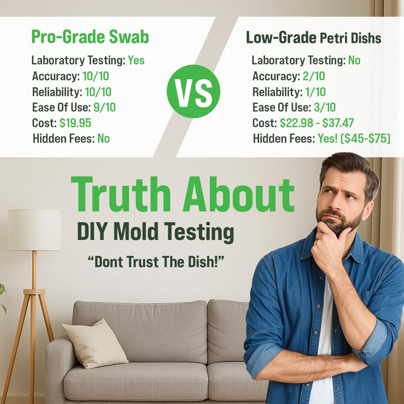 Microbial Mold Test Kit for Home - Indoor Air Quality and Surface Testing - Detects Black Mold, Mildew, and Fungi - Air and Surface Mold Detection Kit with Lab Analysis Included
