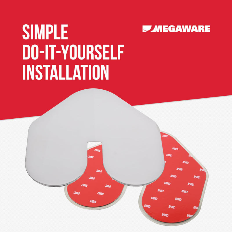 MEGAWARE KEELGUARD XL ScuffBuster BowGuard, Notched, 9" x 8.75" | Protects from Scuffs and Scratches, Stainless Steel Shield, 3M Adhesive, Mirror Polished Finish, Notch for Boats