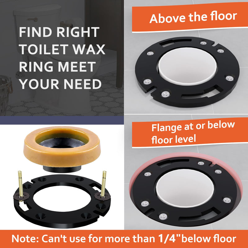 Toilet Wax Ring Kit with Flange and 16in Supply Line for 3 or 4in Drain | Repair Leaking Toilet, Toilet Installation Kit, Fix Damaged/Rusted Flange, Toilet Flange Repair Kit Toilet Flange with Standard Wax Ring & Water Supply Line