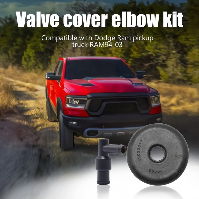 53030017 PCV Valve + Grommet Kit, Replacement for Dodge Ram 1500 Dakota Jeep Grand Cherokee 5.2L 5.9L