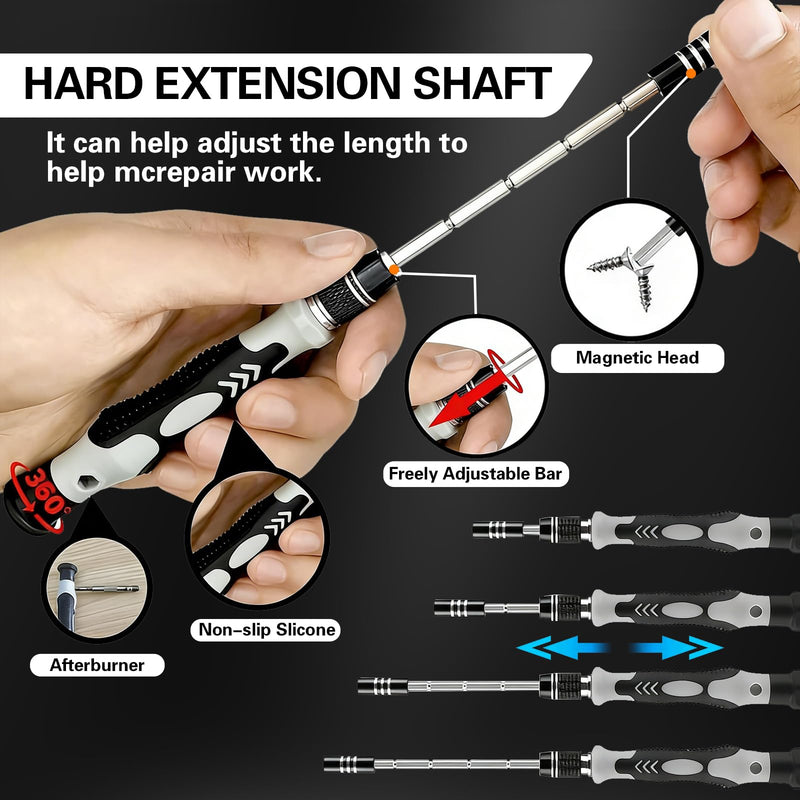 138 in 1 Precision Screwdriver Set, Professional Mini Magnetic Repair Tool Kit with Portable Case for Electronics, Smartphone, Computer, Laptop, Watch, PS5, PC, Camera & DIY Projects 138 IN 1 Precision Screwdriver Set