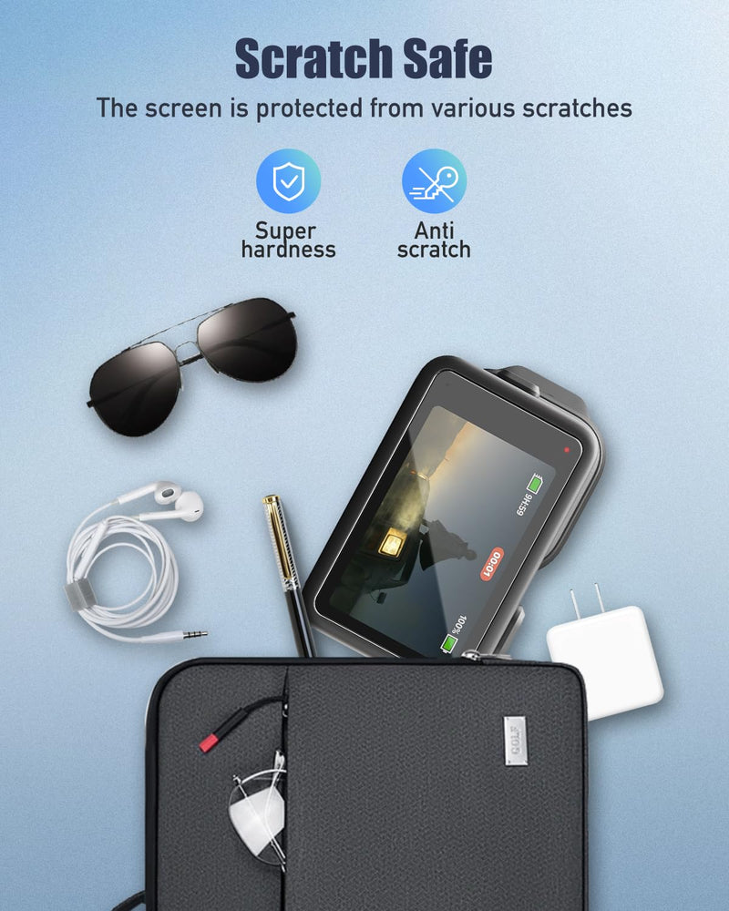 3 Pack Screen & Lens Protector Compatible with GoPro MISSION 1 Pro/MISSION 1, 9H Tempered Glass with Auto-Alignment Frame, HD Clear, Bubble-Free, Anti-Scratch, 1 Front + 1 Rear + 1 Lens Protectors