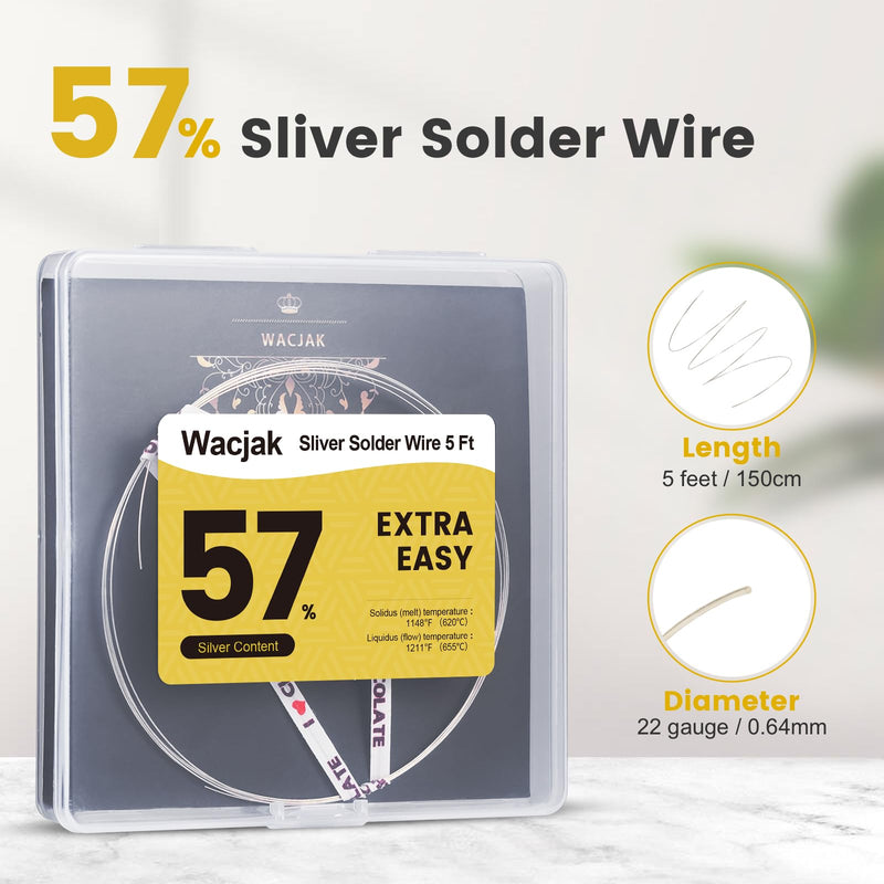 5 Feet Silver Solder Wire Easy Extra Silver Solder 22 Gauge for Jewelry Repair Silver Repair 22 Gauge 5 Ft 57% Silver Extra Easy Solder