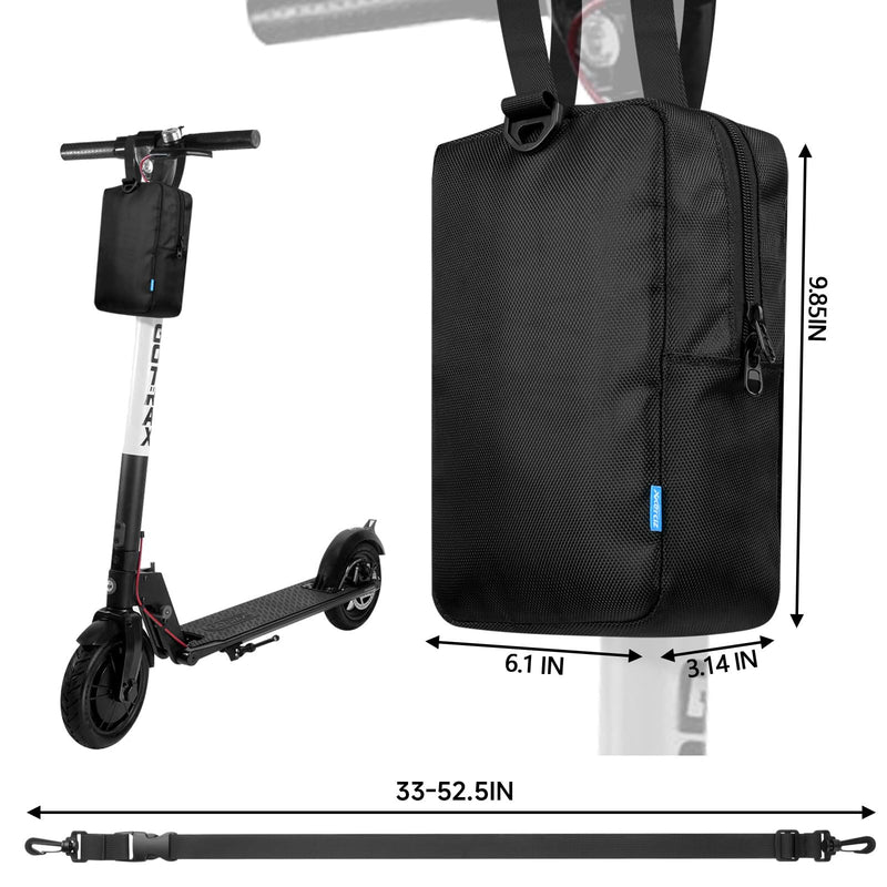 Xxerciz Scooter Storage Bag, Nylon Scooter Handlebar Bag Front Hanging Bag with Adjustable Strap and Zipper Closure for for Carrying Phone, Wallet, Charger Tools, Repair Tools