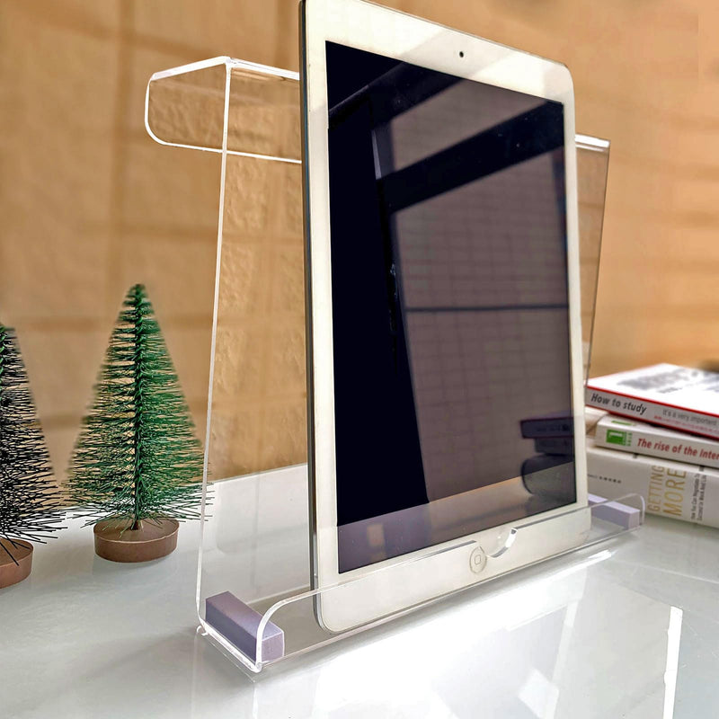 Treadmill Tablet Holder, Exercise Bike Reading Stand,Acrylic Book Holder, Clear Acrylic Stand for Tablet, Magazines and Books（8.5 * 9.5 * 2.8 Inches