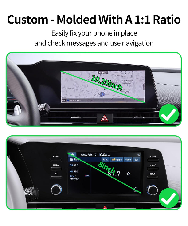 Wireless Charging car Phone Holder for Hyundai Elantra/Hybrid 2021-2025/Elantra N 2023-2025 Accessories 8/10.25 inch Screen Fixed Clip,360° Rotation car Phone Mount Compatible with MagSafe