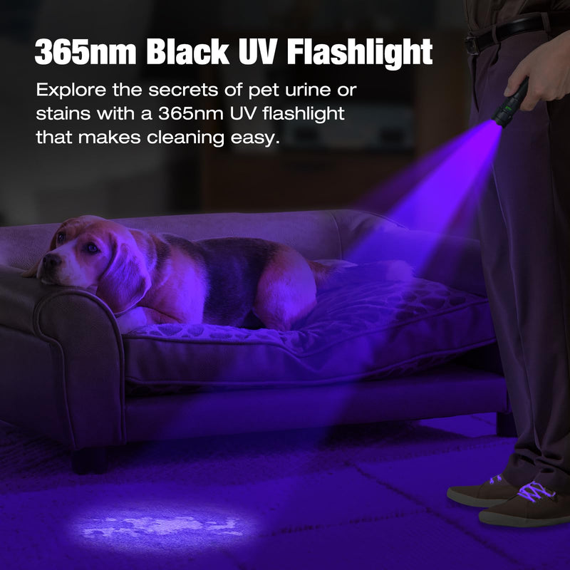 ULTRAFIRE 15W Rechargeable UV Flashlight - 365nm Blacklight Flashlight for Pet Urine Detection,Resin Curing,Minerals,Scorpion,Blood Trail Tracking UV Light 502UVS PRO