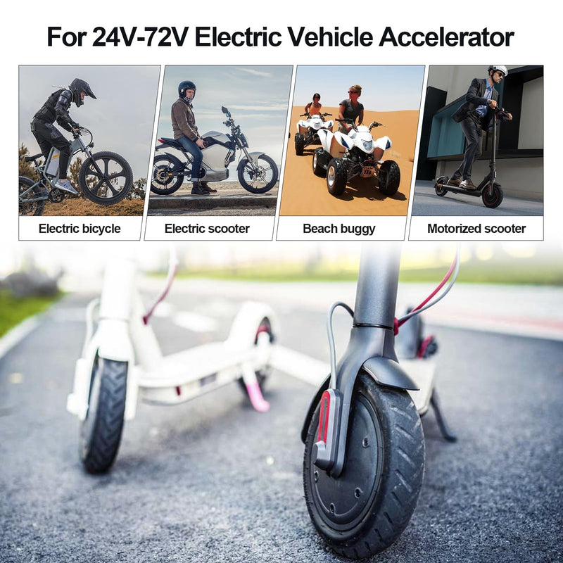 Electric Throttle 300X Thumb Throttle for 7/8inch 22mm Left and Right Handlebars 12v 24v 36v 48v 60v 72v Electric E-Bikes (M8 Waterproof Plug)