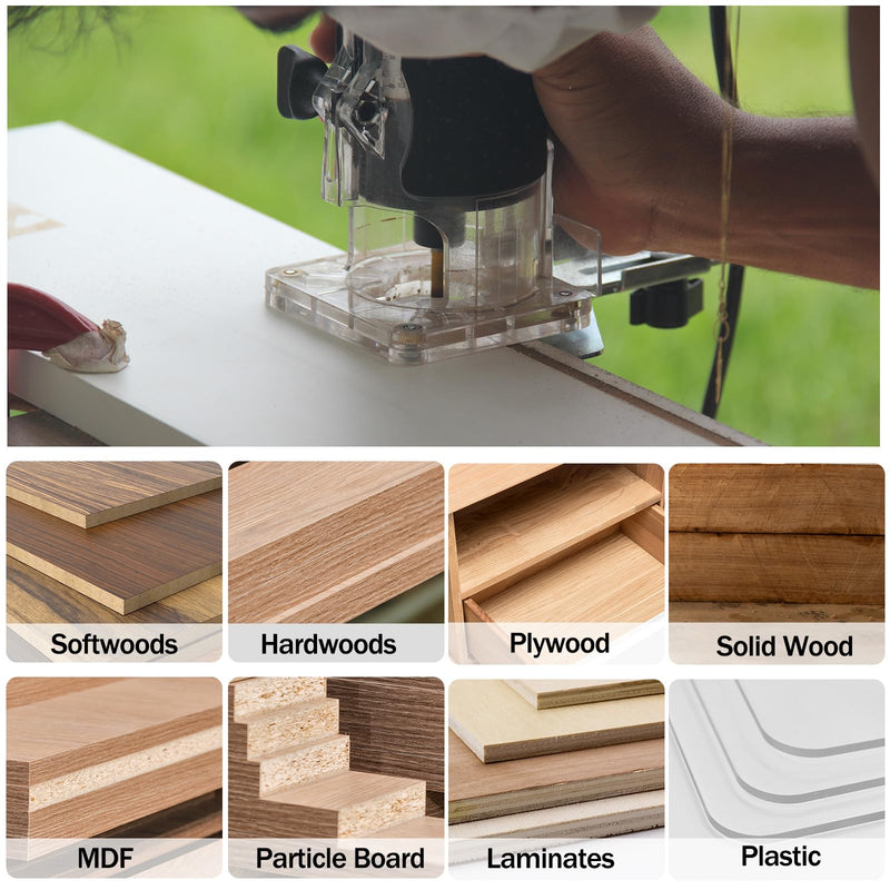 HARFINGTON Router Bit Core Box Set 1/2 Shank 1" 1-1/8" 1-1/4" 1-3/8" 1-1/2" Cutting Dia. Round Nose Router Bit 2 Flutes Carbide Cove Box Cutter for Woodworking Cutter Tool 5in1 Set