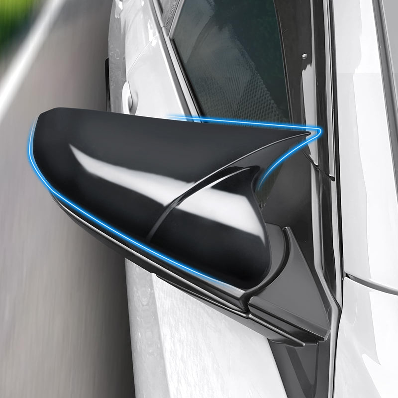 Side Rear View Mirror Cover Exterior Accessories Rearview Wing Mirror Caps Cover Ox Horn Compatible With Honda 10th Gen Civic 2016 2017 2018 2019 2020 2021 Glossy Black