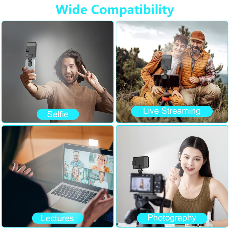 Hagibis RGB Video Light, 360° Full Color Selfie Light LED Camera Light with 3 Cold Shoe Mounts/CRI 97+/20 Scene Modes/2200mAh Rechargeable Portable Phone Light Photography Selfie Lighting