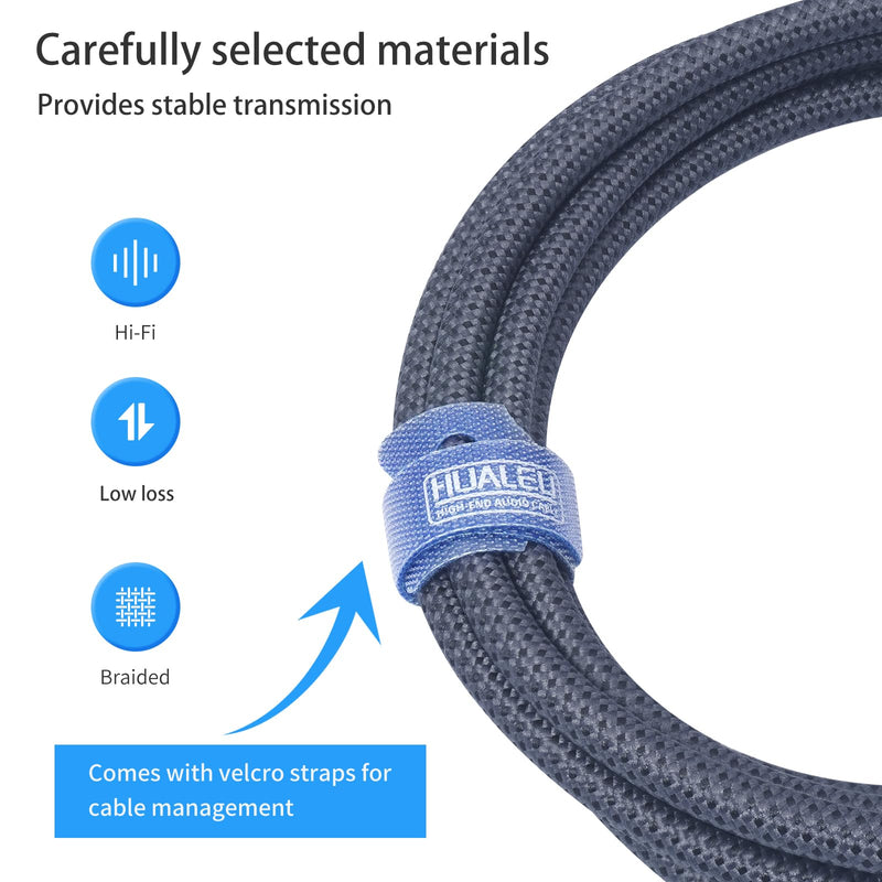 16FT Right Angle 1/4 TRS Male to 3Pin XLR Female Microphone Cable,6.35mm TRS to XLR Female-2Pack 16Feet