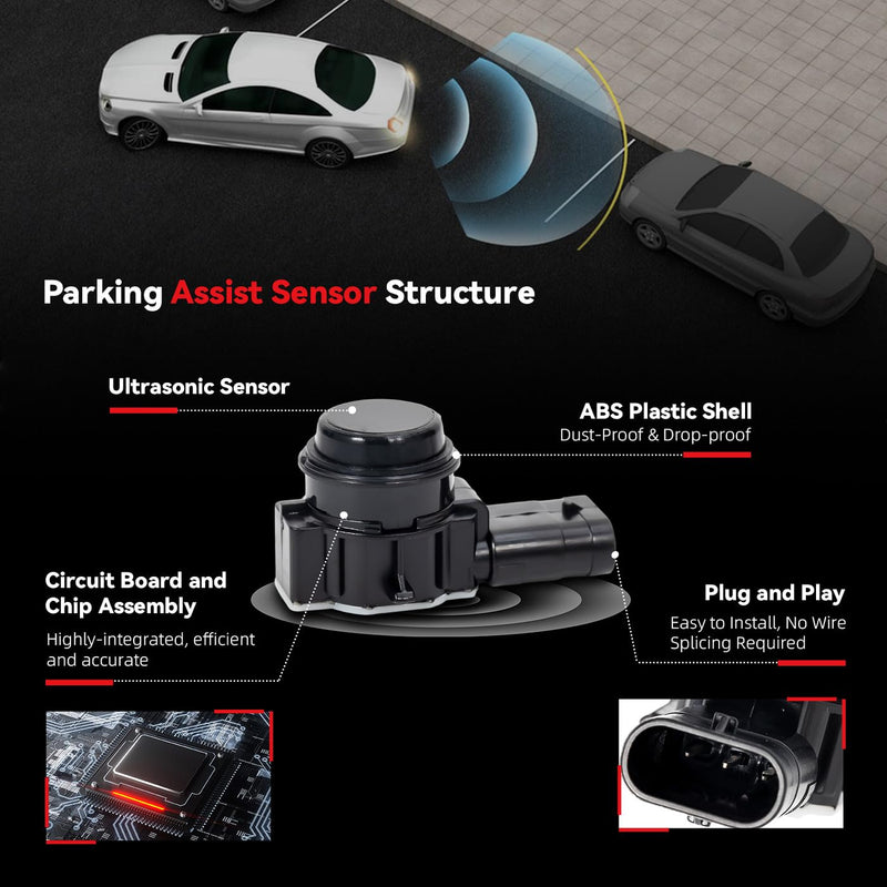 4pcs Bumper Parking Sensors Backup Reverse Radar - Compatible with F32 F33 F36 F22 F23 F30 F31 F34 2-Series M2 Coupe Convertible 3-Series GT M3 4-Series M4 1-Series M1 Hatchback - 66209261591