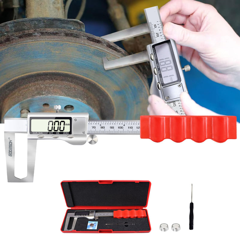 GODESON Disc Brake Rotor Micrometer,Digital Caliper Measuring Tool for Disc Brake-6 Inch/150mm,Brake Measuring Tool wtih Caliper- Inch/Metric Conversion, Brake Caliper with Stainless Steel 6 INCH