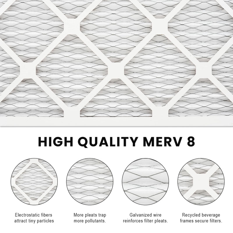 12x18x1 Air Filter MERV 8 (4-Pack), HVAC/Furnace AC Filter Replacement, Dust Defense–Comparable with MPR 600 & FPR 5 (Actual 11.75x17.75x0.75) 12x18x1 4-PACK