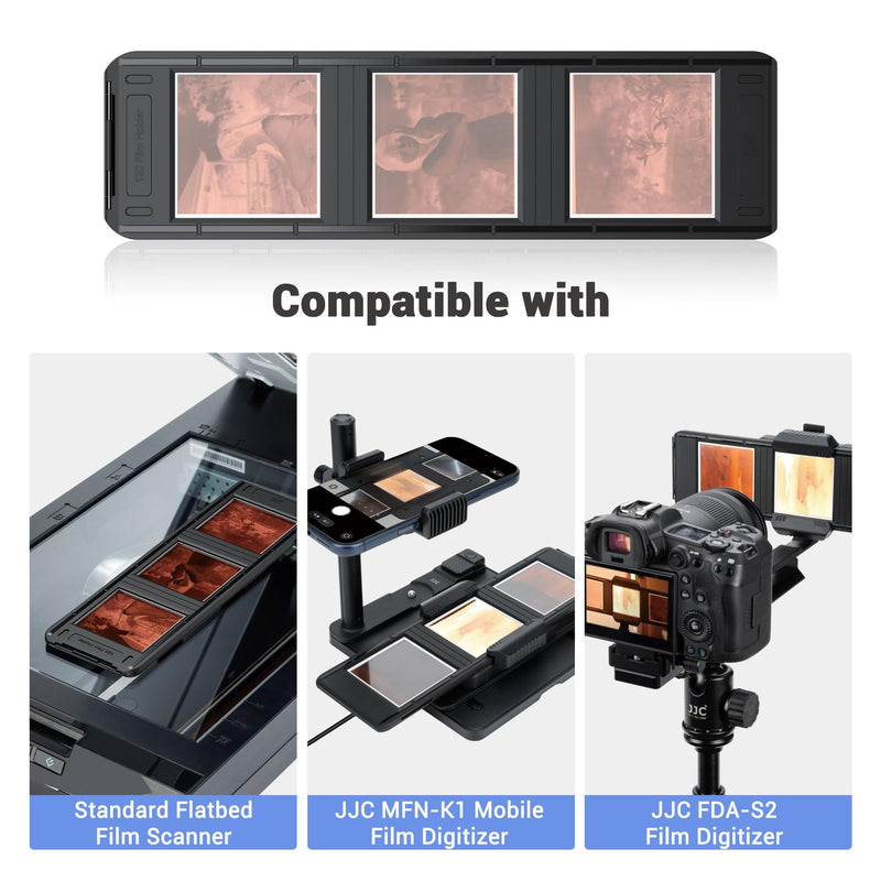 JJC 6x6 Slide Mount Holder, Acid-Free ABS Made, Flip-Through Magnetic Close | Compatible with Film Scanner, Mobile Film Scanner Convert & Negative Film Digitizer, Maintains Film Flat & Stable for Copying