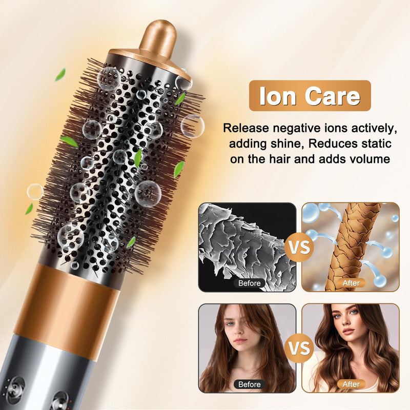  [AUSTRALIA] - Round Volumizing Brush for Dyson Airwrap HS05 HS01 Styler Attachments | Compatible with Dyson Airwrap HS01/HS05 Styler Attachments, Part No.969489-01 970750-01, Gold
