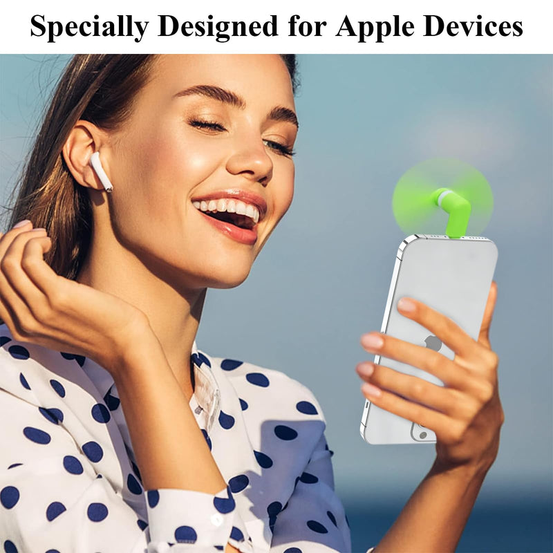 Fan for iPhone, 3 Pack Portable iPhone Fan Cell Phone Fan Compatible for Mini Fan for iPhone 14/14Pro Max/13/13 Pro Max/12/12 Pro Max/11/11 Pro/11 Pro Max/X/Xs/Xr/iPad Green/Blue/Rosy Red