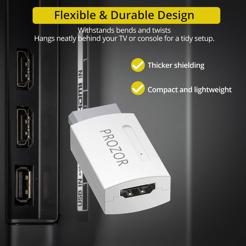 PROZOR Wii to HDMI Converter, 1080P, Compatible with Nintendo Wii, Wii U, HDTV, Monitor, Supports All Wii Display Modes 720P