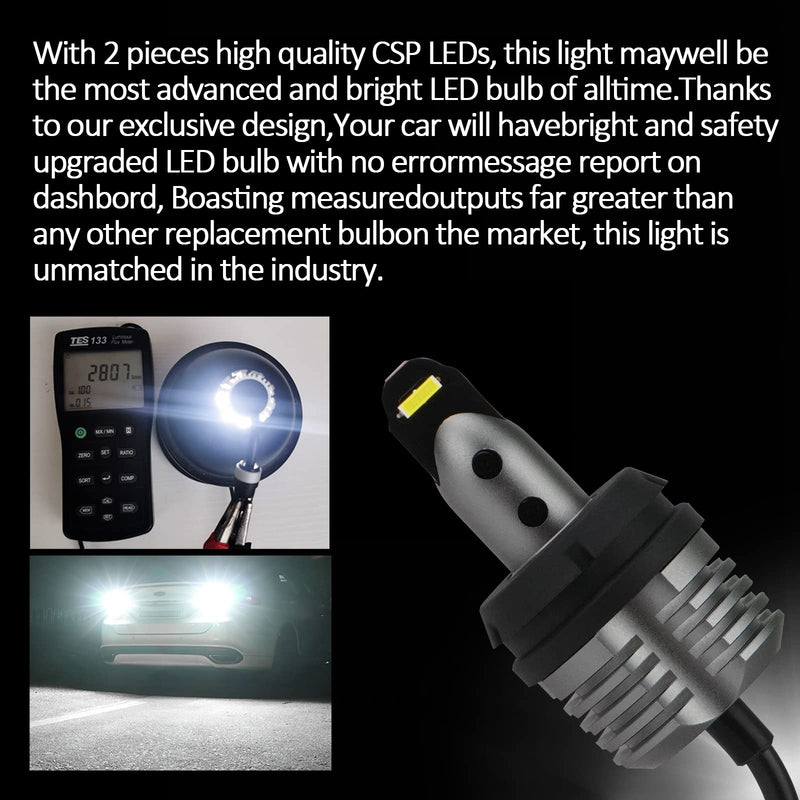 Bestview 3156 3157 LED Bulb Reverse Light Backup Lights,3056 3057 3457 4157 4114 4057 LED Bulbs, 6000 Lumens 20W 2-SMD CSP Chips Upgraded,CANBUS Error Free, High Bright 6000K White（Pack of 2 3156/3157 Reverse Light Bulb
