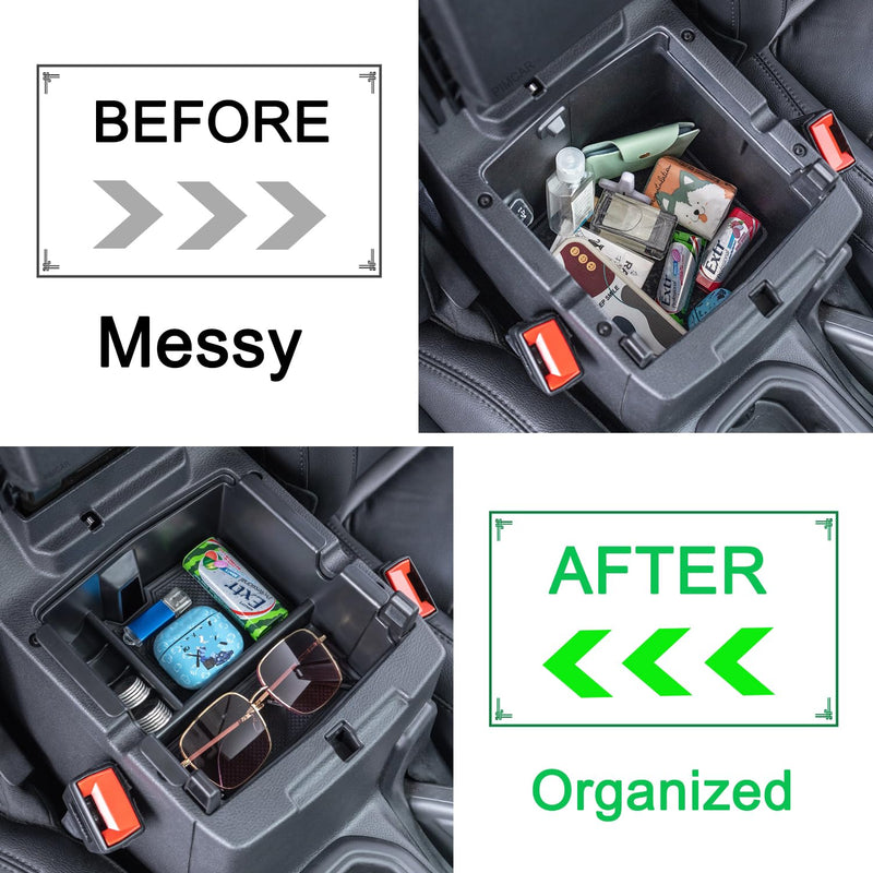 PIMCAR Center Console Organizer for Jeep Wrangler JL/JLU (2018-2025) & Gladiator JT (2020-2025) | Armrest Storage Tray | Interior Accessories (Not for JK/JKU) | Black Liner Trim