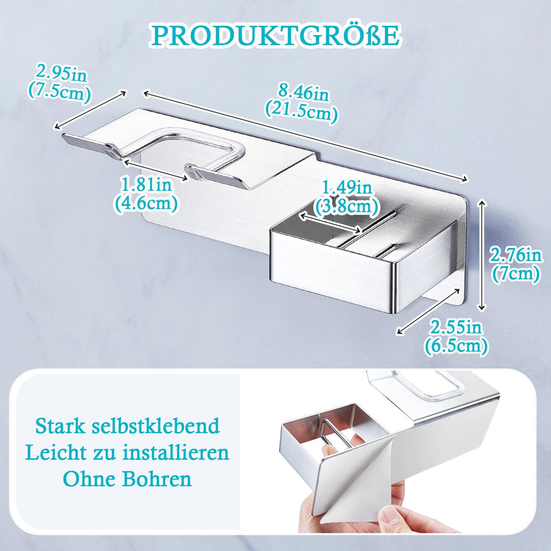  [AUSTRALIA] - Hairdryer and Straightener Holder, Hair Dryer Holder Wall Mounted, Hair Straightener Holder, Stainless Steel Straighteners Stand, Bathroom Storage for Hairdryer and Curling Iron (Silver) Silver