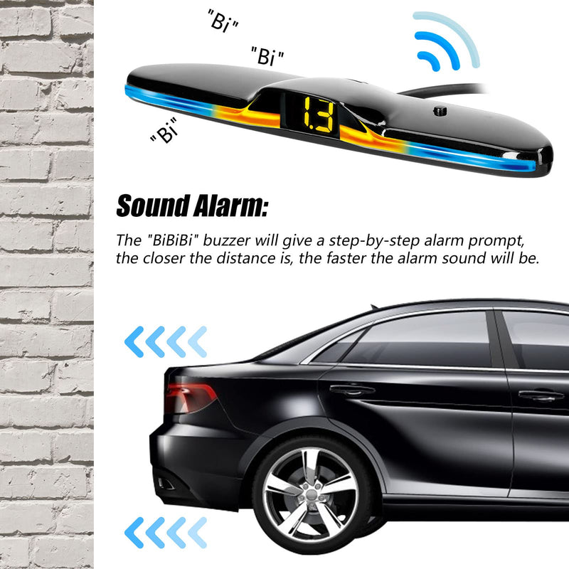 GoolRC Car Parking Sensor Rear Reversing Radars System with 4 Parking Sensors LED Light Distance Display Warning Buzzer Distance Detection