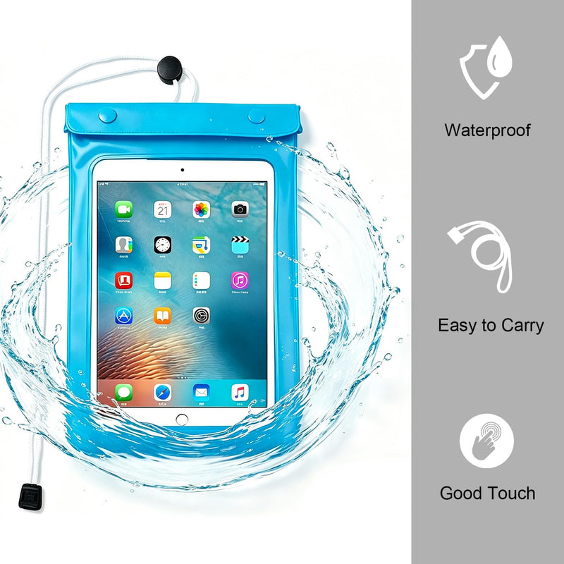 Universal Waterproof eReader Protective Case, 2 Pcs Cover for 6-7 Inch Kindle/iPad mini/kobo Clara/kobo Libra/Fire 7/iPhone and More, Waterproof Material, Including a Hanging Strap,Blue Blue