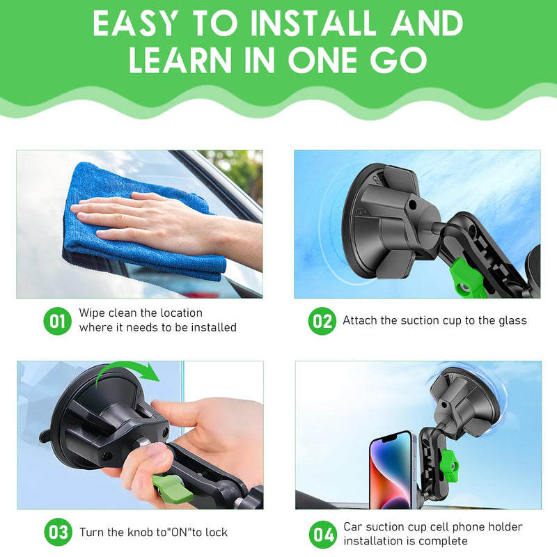 psycat Chubby Grip Magnetic Dash Mount Suction Cup Phone Mount for iPhone Samsung All Smartphone 360° Rotation Magnetic Phone Holder for Windshield