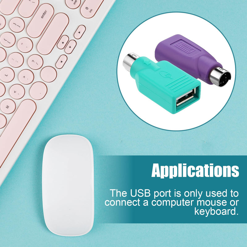 2 Pcs PS2 to USB Adapter Female to Male Keyboard Adapter | PS/2 Keyboard to USB Adapter Converter for Mouse and Keyboard PS-2 Jack Replacement for Desktop PC Laptop Notebook