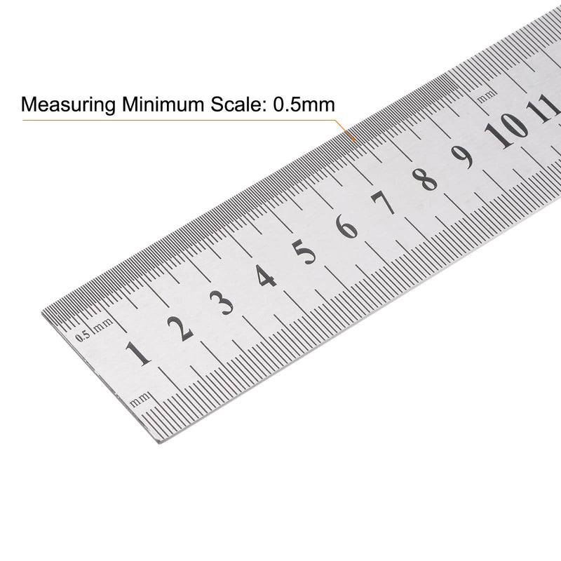 HARFINGTON Stainless Steel Ruler 120cm/48 Length x 1/20" Thick x 1-1/2" Wide Inch and Metric Straight Edge Measuring Tools for Woodworking Painting Craft, Silver Tone 48"x1/20"x1-1/2"