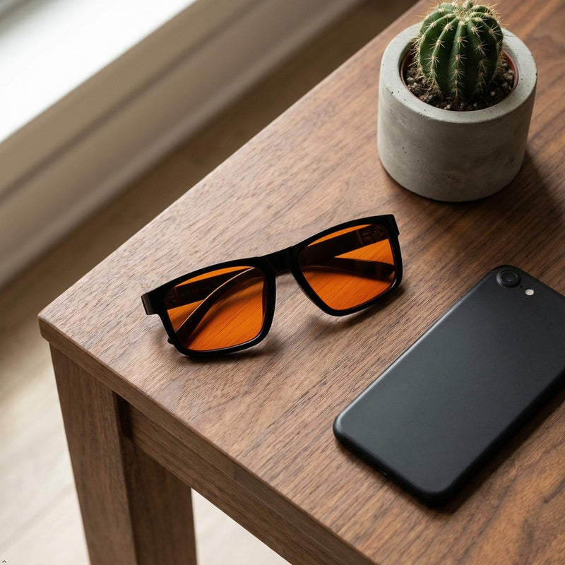 Eyekepper Amber Blue Light Blocking Glasses, Orange Tinted Lens Men Women | Green/Bluelight Blockers for Gaming/Sleep, Computer Screen Glare Blocker, Metalless Stylish Design, Screwless Spring Hinges Black