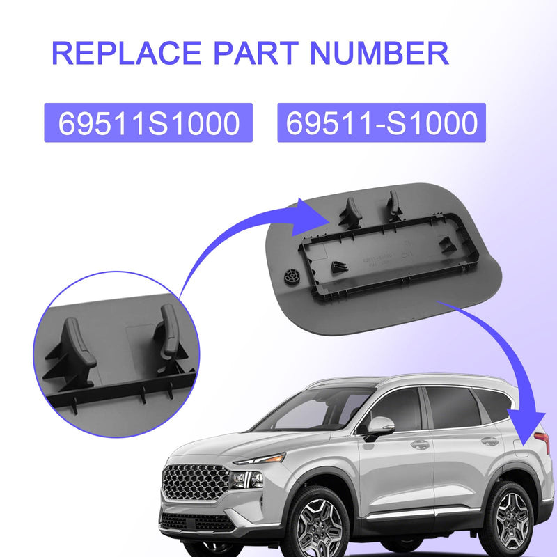69511S1000 Fuel Filler Door Gas Cap Compatible With Hyundai Santa Fe 2019-2022,Replacement Part for 69511-S1000 Fuel Door Panel Gas Cap