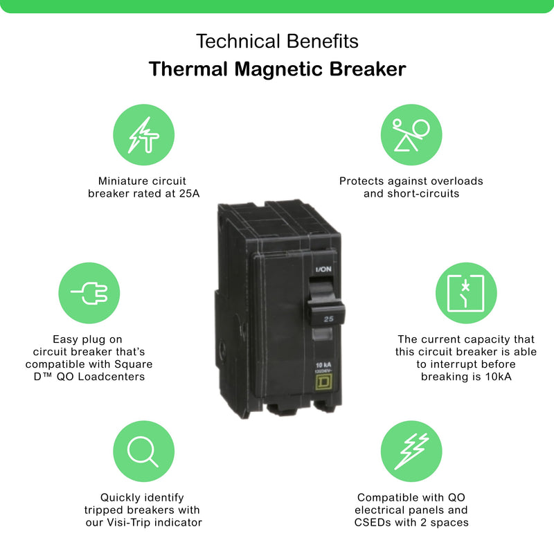 Square D by Schneider Electric Square D - QO225CP Circuit Breaker, Black
