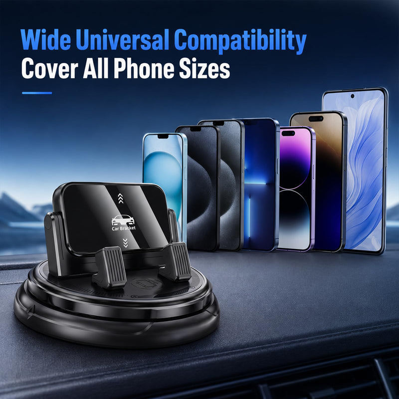 Car Phone Holder 360 Degree Rotation,New 360°Dashboard Car Phone Holder,360 Degree Rotatable Car Phone Holder,Adjustable Universal Car Phone Mount for Most Smartphones(Black-B) Black-B