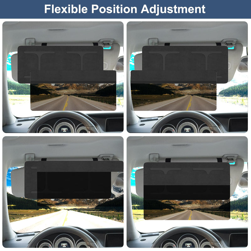 NAZZO Car Visor Extender Sun Blocker, Polarized Sunvisor Extension with Removable Magnetic PC Lens, Anti Glare Car Visor Extended for Safe Driving, Universal for SUV, Family Automotive, Black